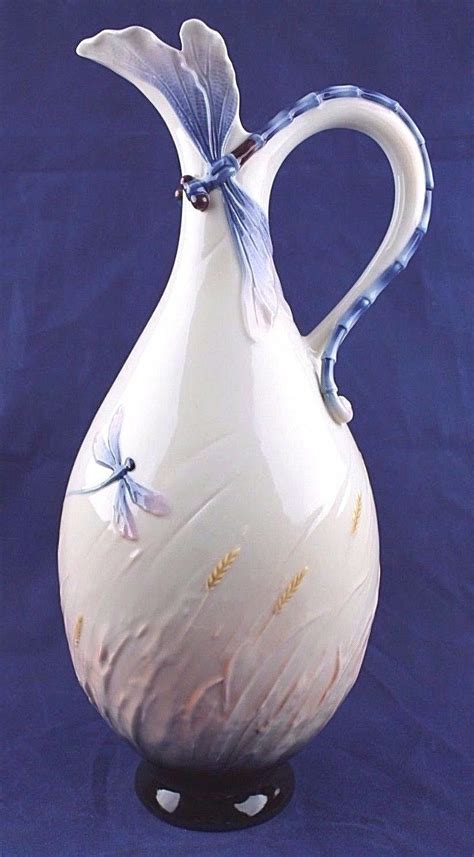 Franz Porcelain Dragonfly Handled Vase Signed 12 5 Fz00054 Jen Woo • 90 00 Handle Vase