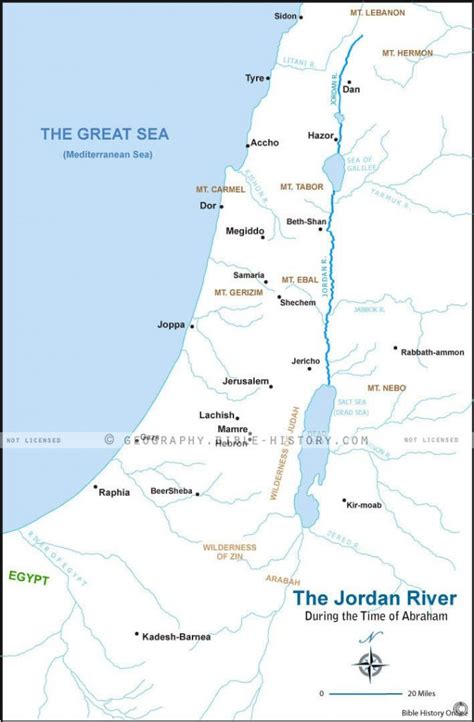 Jordan River During Abraham S Time Basic Map Dpi Year License
