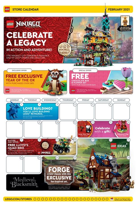 Lego store calendar march 2021 美國地區發佈 主打 lego vidiyo. LEGO February 2021 Store Calendar Promotions & Events ...