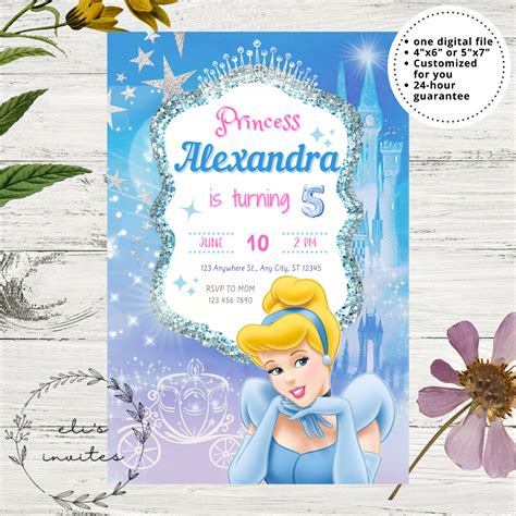 Princess Cinderella Birthday Invitation Etsy