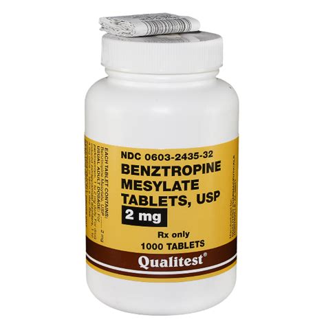Benztropine Mesylate 2 Mg Tabs 1000 By Qualitest Pharma