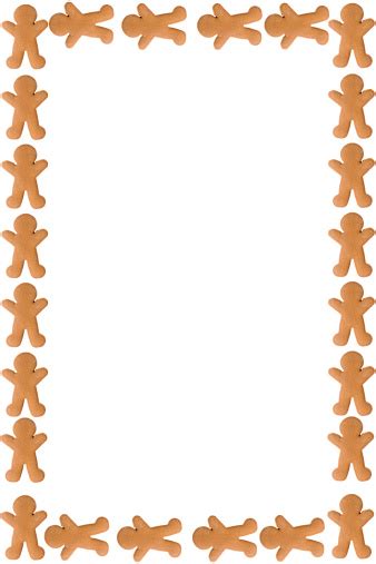 Gingerbread Man Border Isolated Stock Photo Download Image Now