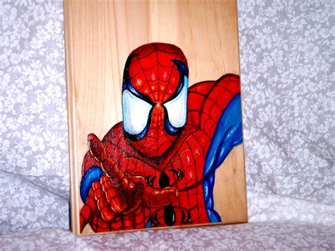 Handpainted Amazing Spider Man On Wood In Bruce Walkers Custom