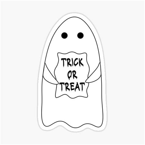 Trick Or Treat Ghost Sticker By Cream Redbubble
