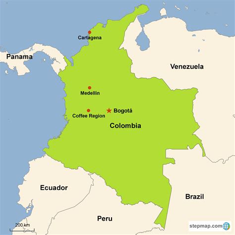 Kaart Colombia Kaart