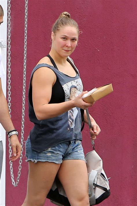 Ronda Rousey In Denim Shorts Out In La Gotceleb