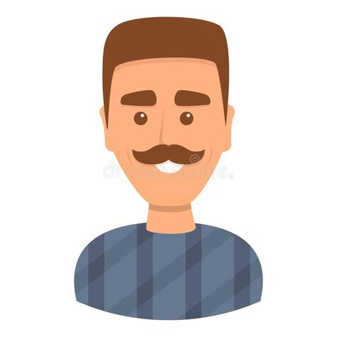 Man With Mustache Icon Cartoon Style Stock Vector Illustration Of