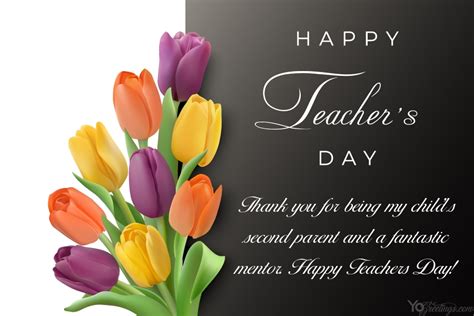 Write Wishes On Happy Teachers Day Card With Flowers Happy Teachers