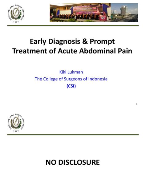 Early Diagnosis And Prompt Treatment Of Acute Abdominal Pain The