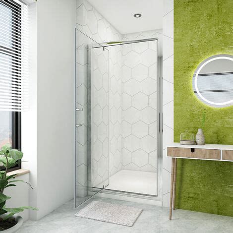 ELEGANT Modern Shower Enclosure 800mm Pivot Shower Door Single Door