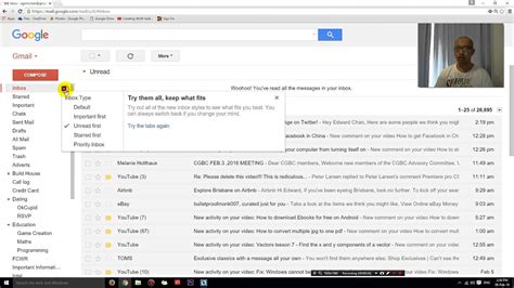 How To Display Unread E Mails In Gmail Youtube