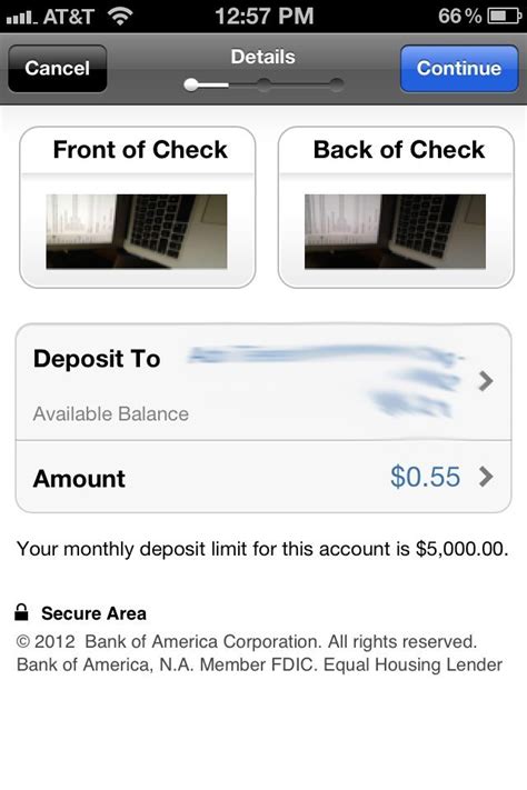 Instead of making a run to the bank, you can simply snap a picture of the front and back of the check on your smartphone and deposit it using the bank's mobile app. Bank of America Mobile Check Deposit-2
