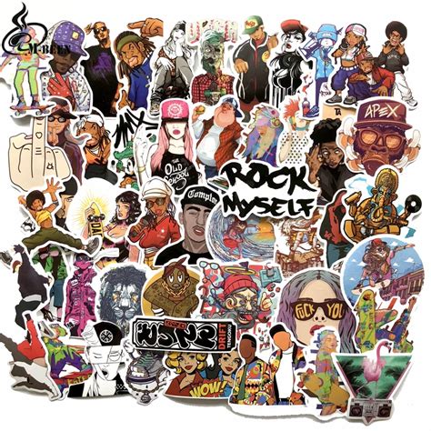 48pclot Graffiti Europe Rock Hip Hop Style Stickers For Luggage