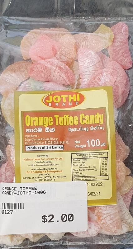 Orange Toffee Candy 100g Jothi