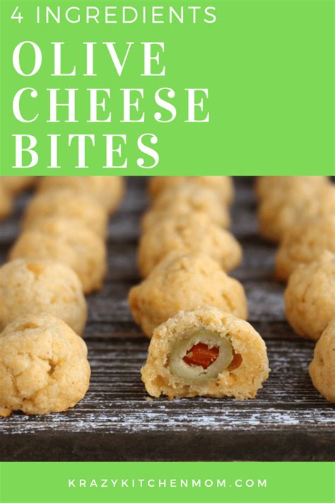 Four Ingredient Olive Cheese Bites Recipe Cheese Bites Homemade