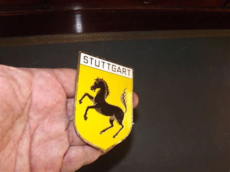 Enamel Brass Grille Badge Stuttgart Same Horse As In The Porsche