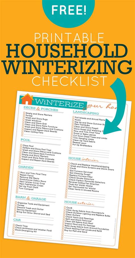 Household Winterizing Checklist Home Maintenance Home Repair Home