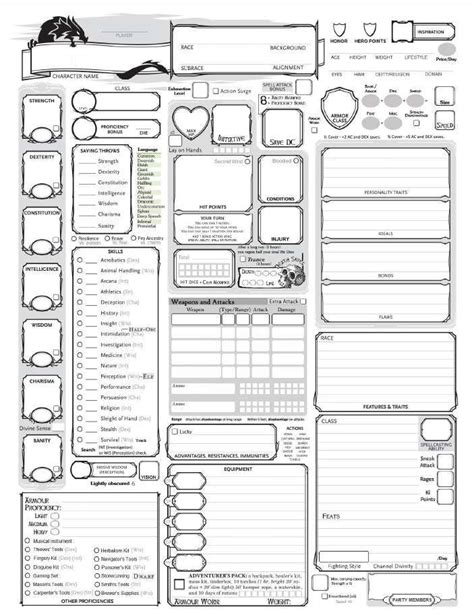 Free Printable D D Character Sheets Printable Blog