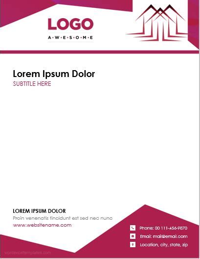 Each letterhead design is custom made by our design team. 5 Best MS Word Real Estate Letterhead Templates | Word ...