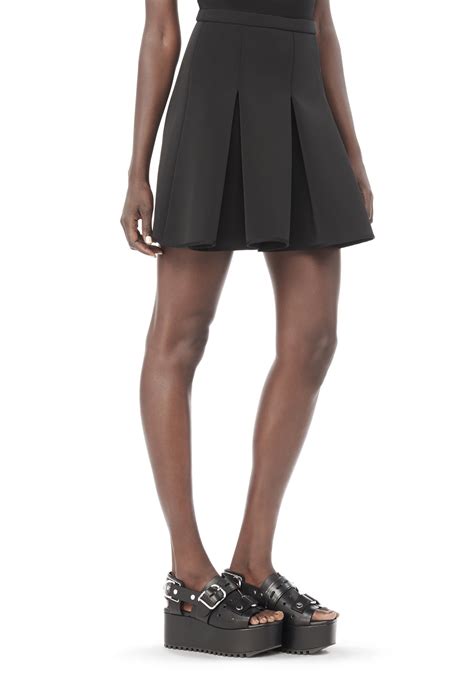Lyst Alexander Wang Inverted Pleat Front Mini Skirt In Black