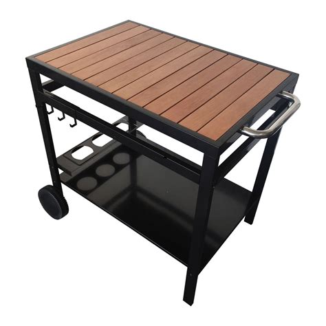Cette desserte en acier sidelia possède une grande surface de travail de 90x74 cm permettant d'accueillir votre plancha à poser. Desserte jardin et plancha 97cm Aveiro - Happy Garden