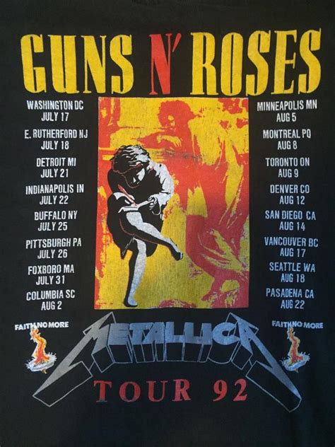 metallica 1992 shirt metallica x guns n roses tour 1992 tshirtslayer tshirt ann marie