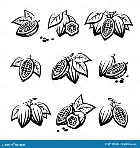 Cacao Beans Set Vector Stock Vector Illustration Of Label 139853482