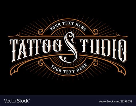 Vintage Lettering Of Tattoo Studio Royalty Free Vector Image