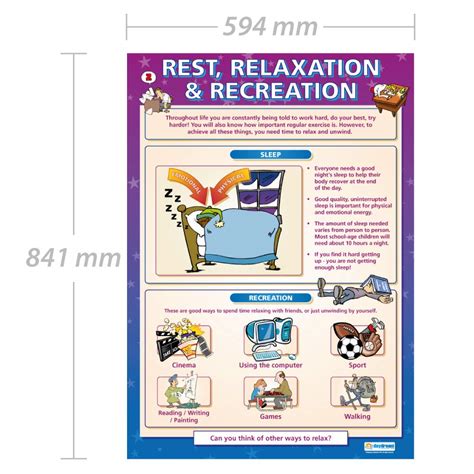 Rest Relaxation And Recreation Pshe Posters Gloss Paper Measuring