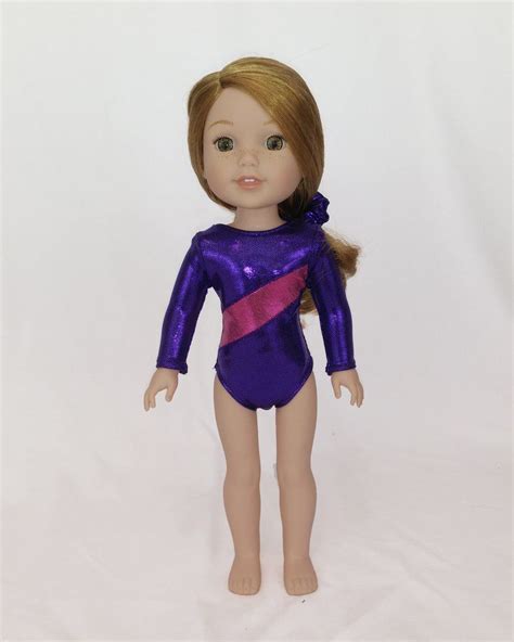 Gymnastics Leotard Pink Purple For Wellie Wishers Dolls Doll Clothes