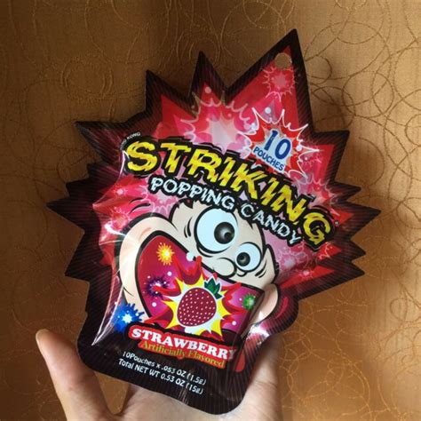 Striking Popping Candy Strawberry Artificially Flavored 10 Pouches Ebay