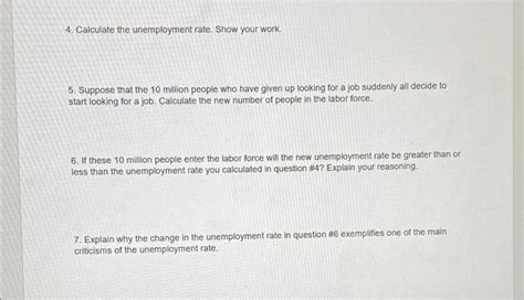 Solved Unemployment Part 1 Putting It Together Answer The