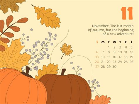 Free Hand Drawn November Calendar Masterbundles