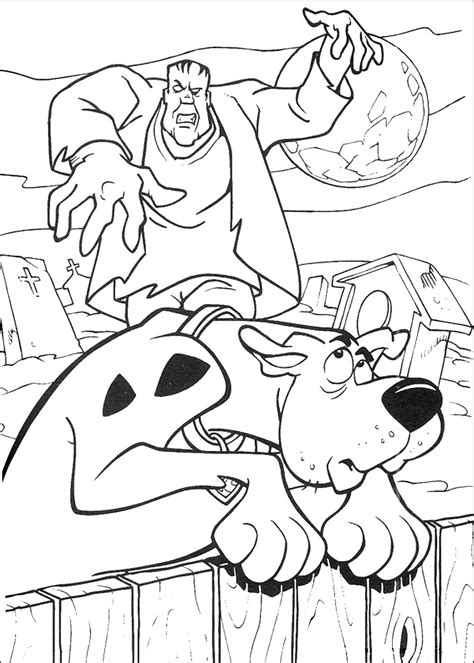 Impressive scooby doo printable coloring page with haunted house. Scooby Doo Coloring Pages