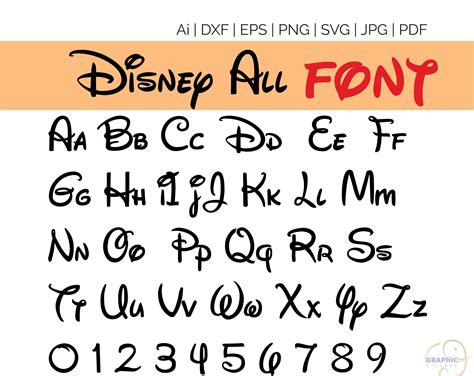 Disney Font Svg Collection Disney Alphabet Dxf Disney Clipart Svg