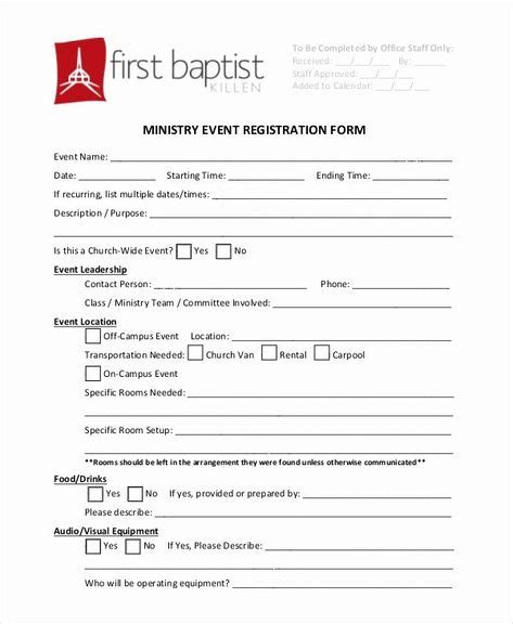 30 Free Church Forms Printable In 2020 Registration Form