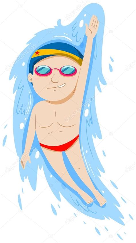 Hombre Nadando En La Piscina Vector Gr Fico Vectorial Blueringmedia Imagen