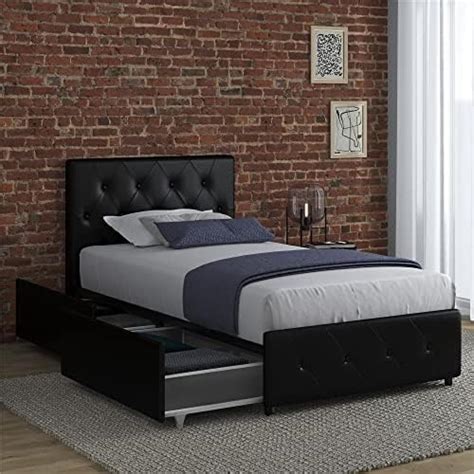 Dhp Dakota Upholstered Platform Bed With Underbed Storage Drawers And