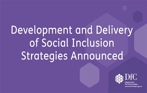 minister announces work is to commence on development of social inclusion strategies northern