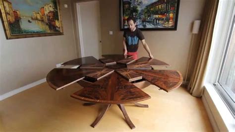 Cayden campaign round jupe extension dining table. Expanding Circular Dining Table in Walnut - YouTube