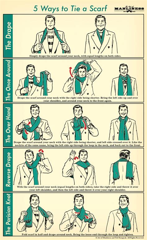 How To Tie A Mens Scarf 5 Masculine Styles The Art Of Manliness