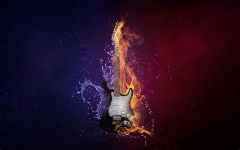 Guitar Fire And Cold 5k Wallpapers Hd Wallpapers Id 22623