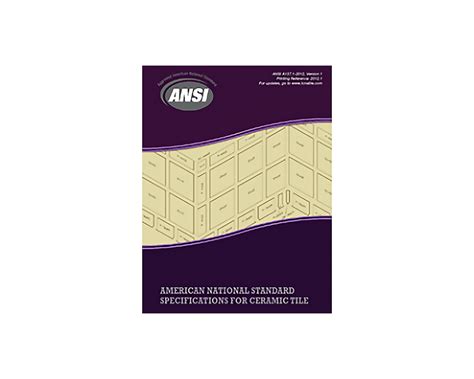 Ansi American National Standard Specifications For Ceramic Tile Lupon