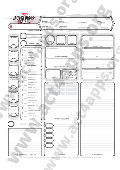 Dd 5e Character Sheet Pdf Printable That Are Bright Pin On 5e