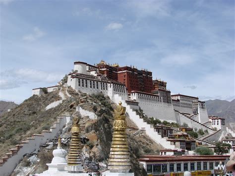 World Visits Potala Palace At Lhasatibet In China