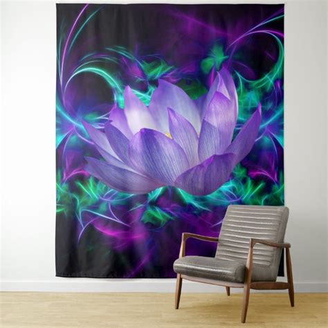 The flowers observed in a dream possess a narrow meaning with their type and color like universal symbol of beauty and fecundity. Purple lotus flower and its meaning tapestry | Zazzle.com ...