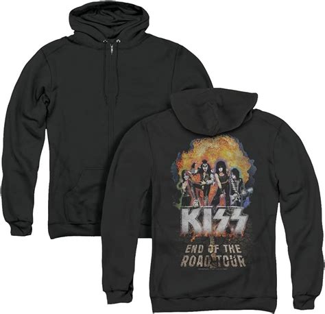 kiss end of the road tour adult zip up hoodie sweatshirt 2xl black amazon ca clothing
