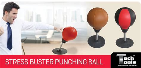Tech Tools Stress Buster Desktop Punching Ball Redblack Focus Bags