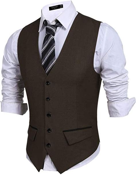 Check out our mens suit vest selection for the very best in unique or custom, handmade pieces from our formal vests shops. COOFANDY Men's Business Suit Vest, Slim Fit Skinny Wedding ...