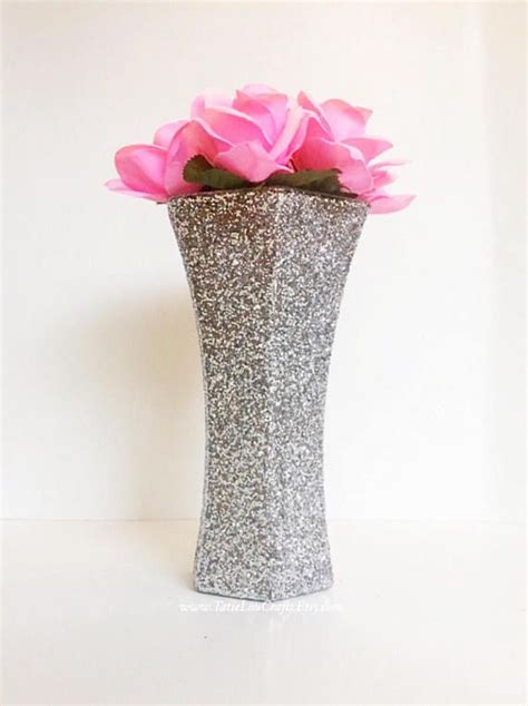 Dazzle Your Guests With This Beautiful Glass Glitter Vase As Your Centerpiece This Glass Vase